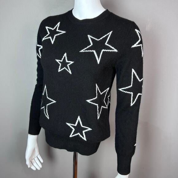 Autograph sweater XS‎ US 2 UK 6 cashmere black stars - Picture 1 of 7